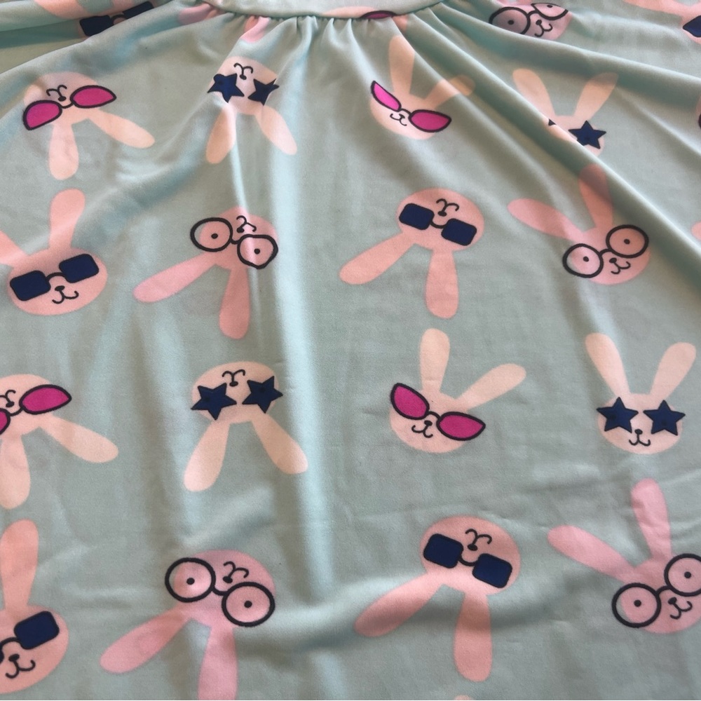 Dot Dot Smile size 5/6, 7 or 8/10 girls Cap sleeve twirl dress New Bunnies - Picture 4 of 4